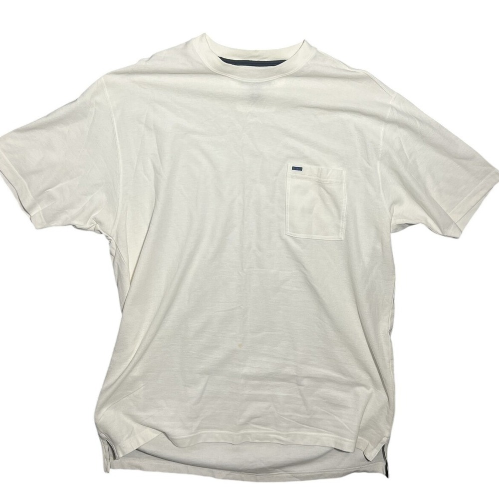 Alexander Julian Colours Men's XL White 100% Cotton Pocket T-Shirt Crew Neck